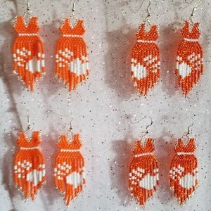 Orange dress earrings